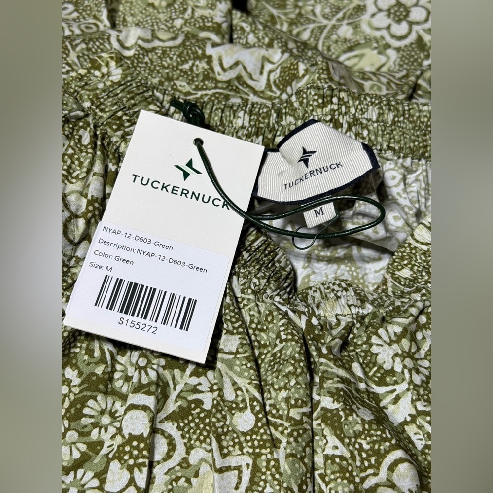 Tuckernuck Bergamot Floral Walker Dress M NWT Green Cotton Midi w Pockets - Picture 6 of 10